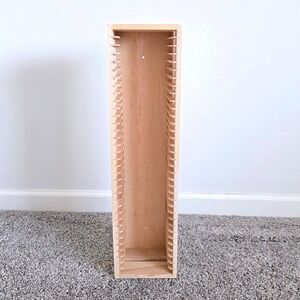 IKEA Boalt Natural Wood 35 CD Storage Rack Wall Mount Tower Vintage